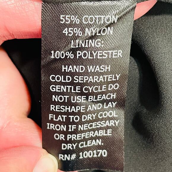 ADRIENNE VITADINI Black Lace Ruffle Bell Sleeve Scoop Neck Crop Top Blouse S - Picture 12 of 12